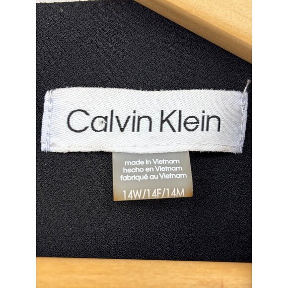 Calvin Klein Sleeveless Cape Sheath Dress Black 14W NEW - Picture 6 of 9